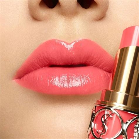 ysl rouge volupte shine 15 corail intuitive